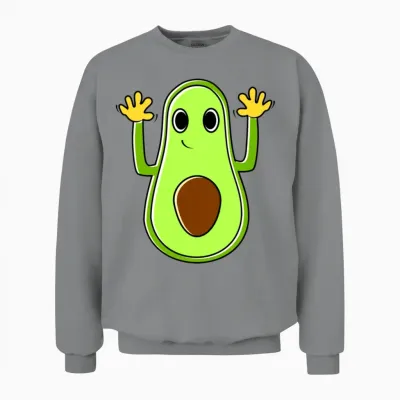 Funny Avocado Cartoon Unisex Sweatshirt - Sport Grey