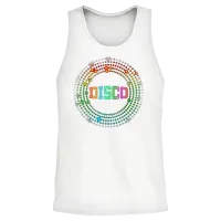 Retro Disco Unisex Tank Top - White – 2