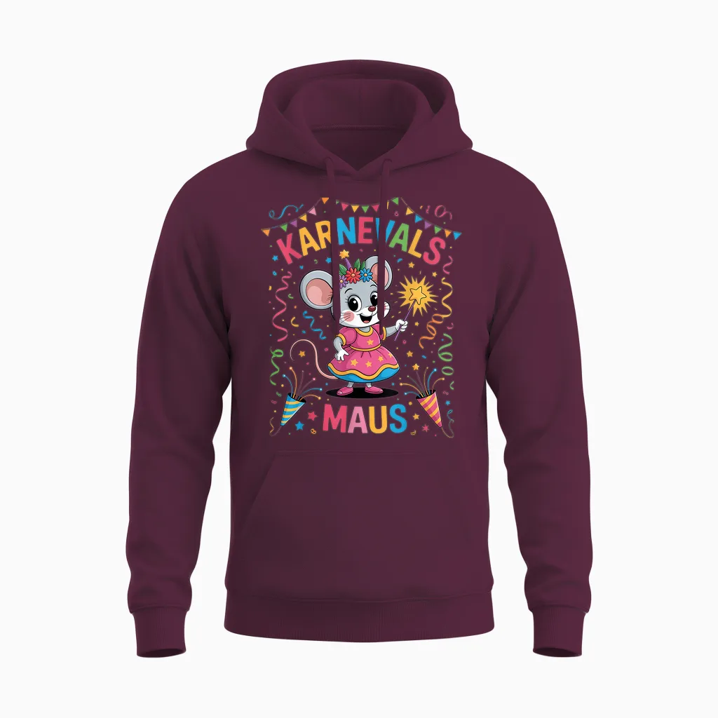Carnival Mouse Women's Costume Replacement Cologne Carnival Unisex Hoodie in Maroon