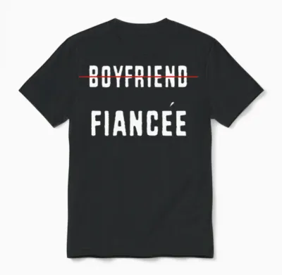 Couple Engagement Engaged Men Funny Fiancee Unisex T-Shirt - Black