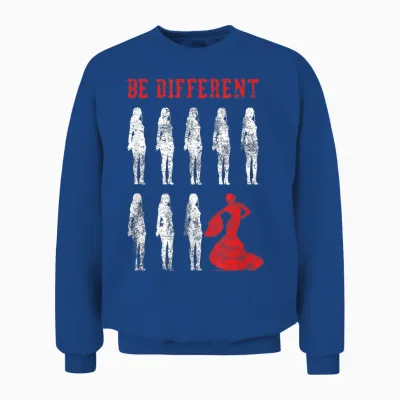 Be Different Flamenco Dancer | Spanish Dance | Flamenco T-Shirt, Black Unisex Sweatshirt - Royal