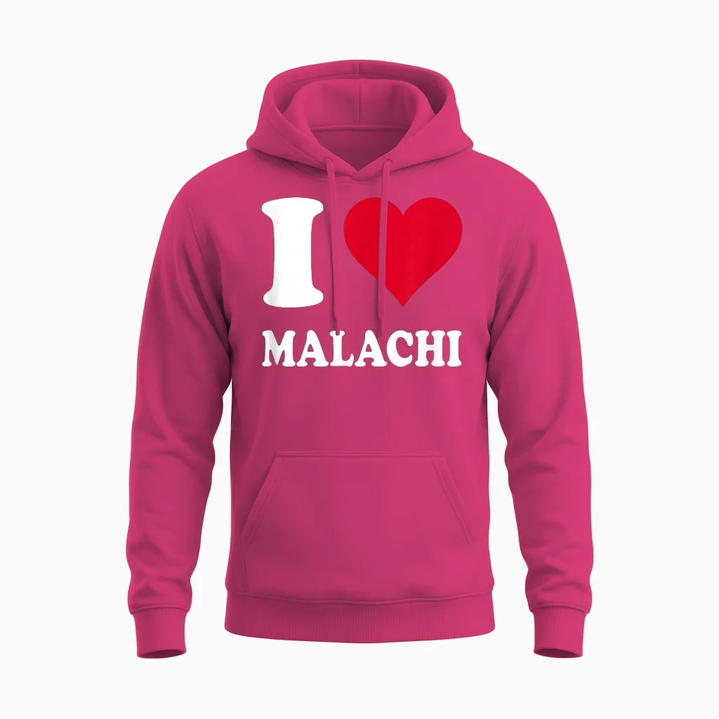 Love Stories I Heart Malachi Unisex-Kids Black Heart Pattern T-Shirt Small Unisex Hoodie in Heliconia