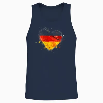 Deutschland Deutsche Flagge Herz Unisex Tank Top - Navy