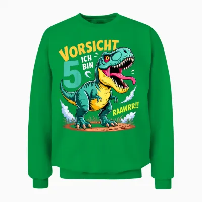 Dinosaurier 5 Geburtstag Deko Ich Bin 5 Dino Jungen 5 Jahre Unisex Sweatshirt - Irish Green