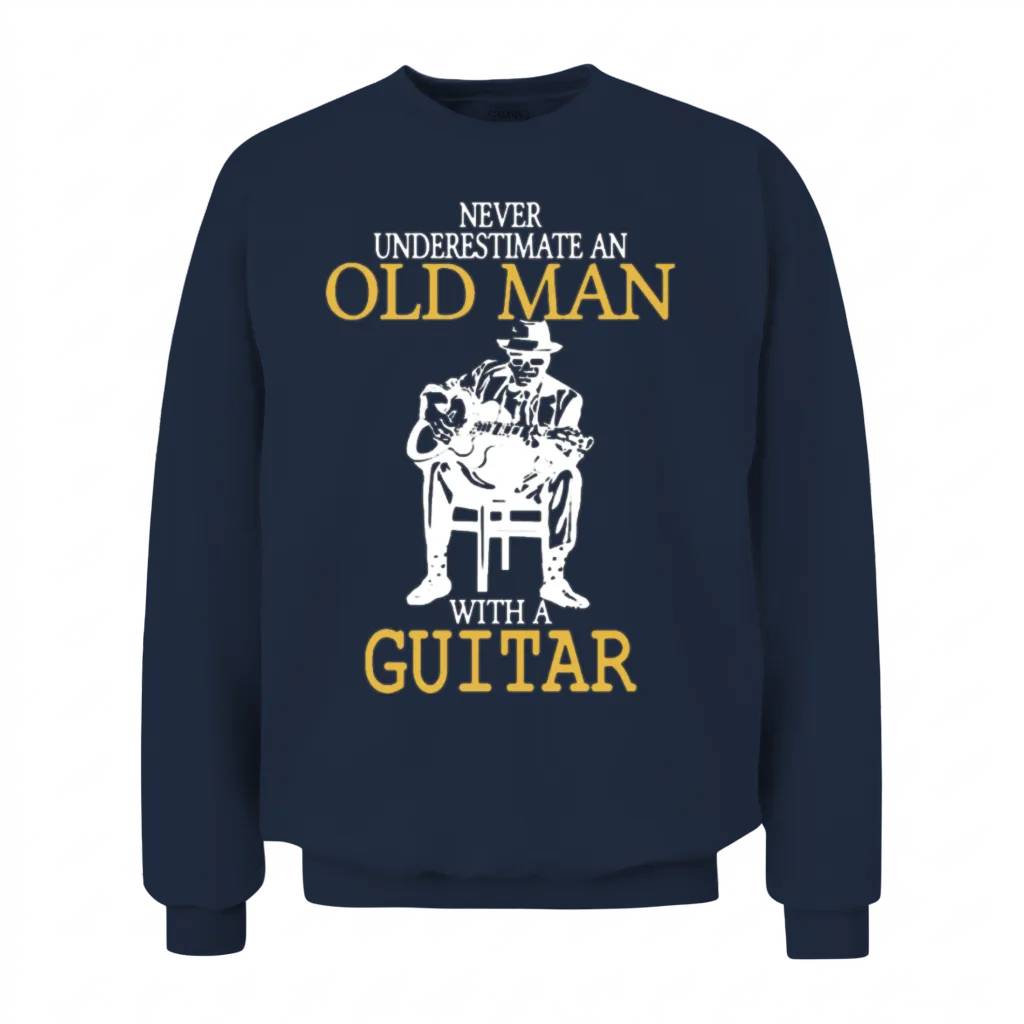 Old Man with a Guitar Unisex Sweatshirt - Navy