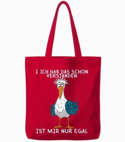 Funny Seagull I Have the Already Understood Is Mir Nur Egal Tote Bags - Red