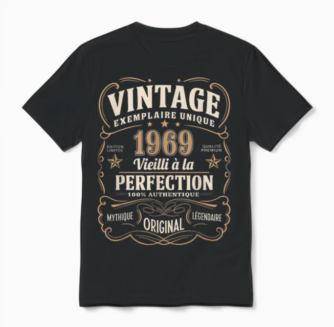 56 Years Man 1969 Birthday T Shirt 56 Years Man 1969 T-Shirt, Black, S Unisex T-Shirt in Black