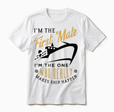First Mate Cruise Ship Funny Cruising Humor Unisex T-Shirt - White