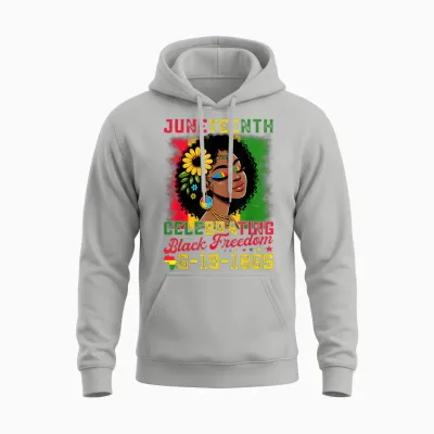 Juneteenth Shirts Women Celebrating Black Freedom Day 1865 Unisex Hoodie - Ash