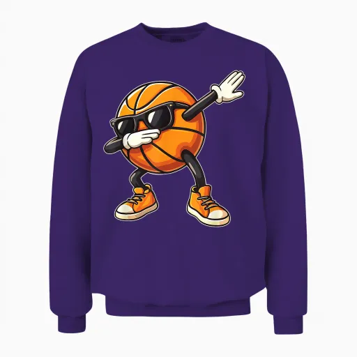 Dabbing Basketball Player Basketball Unisex Sweatshirt - Purple