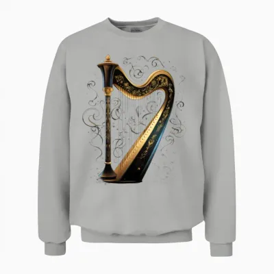 Harp Harpist Music Harp Player Musician Unisex Sweatshirt - Ash