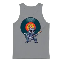 Retro Vinyl Cat Lovers Unisex Tank Top - Sport Grey – 1