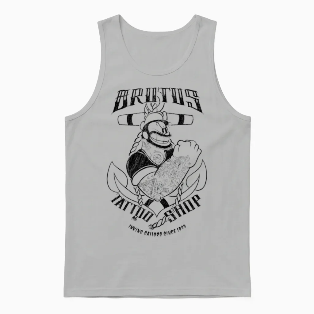 Brutus Tatttoo Shop Unisex Tank Top in Ash