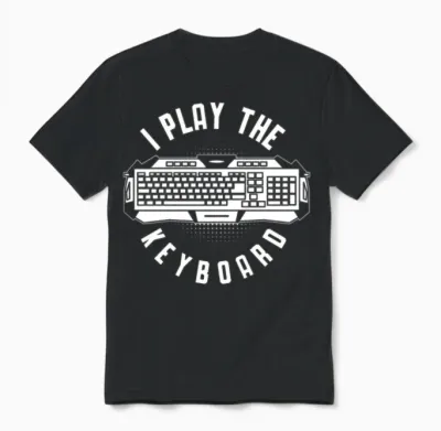 Keyboard Humorous Computer Science Gaming Unisex T-Shirt - Black