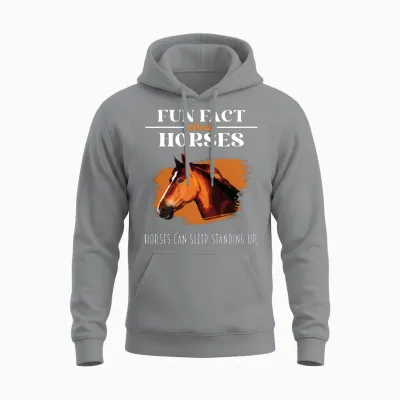 Fun Fact About Horses - Horse Lover Unisex Hoodie - Sport Grey