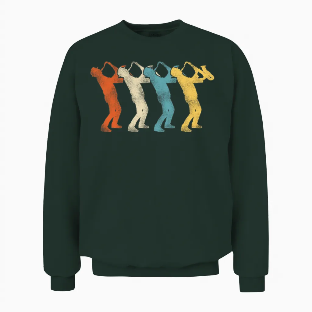 Saxophone Retro Vintage Unisex Sweatshirt - Forest