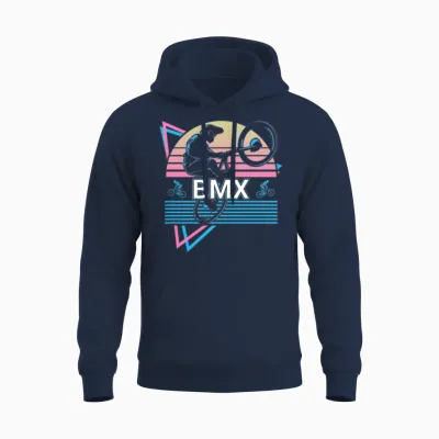 Bmx Biker Biking Retro Unisex Hoodie - Navy