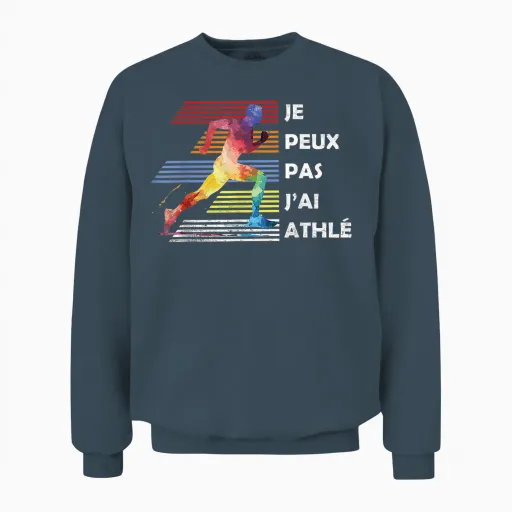 Je Peux Pas J'ai Athlete Athlete 2025 Athletes Runner T-Shirt, Black, S Unisex Sweatshirt - Dark Heather