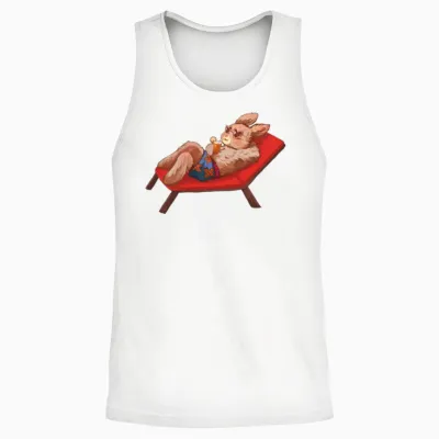Bunny in Holiday Mood Unisex Tank Top - White