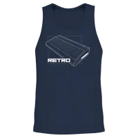 Retro Computer Unisex Tank Top - Navy – 2