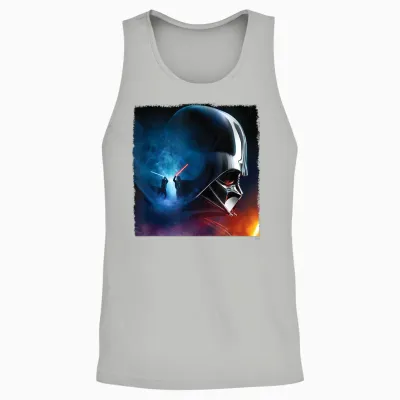 Star Wars Obi-Wan Kenobi vs Darth Vader T-Shirt, Black Unisex Tank Top - Ash