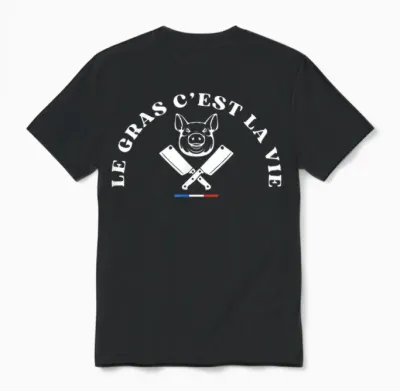 Funny Gift Idea Le Gras C'est La Vie Gros Eater Meat T-Shirt, Black, S Unisex T-Shirt - Black