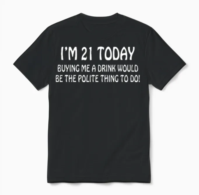 21st Birthday Unisex T-Shirt in Black