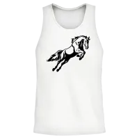 Leaping Horse — Lovers Unisex Tank Top - White – 2