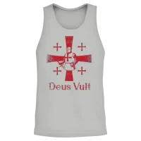 Deus Vult God Wants It Latin Templar Knight Unisex Tank Top - Ash – 2
