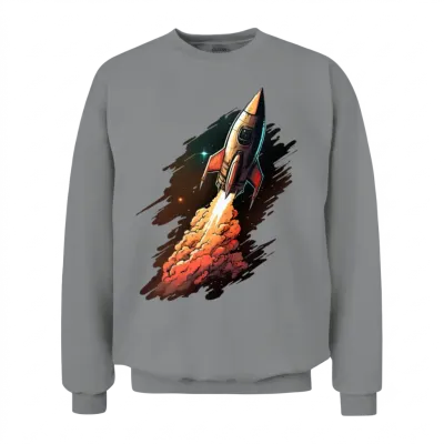 Retro Space Rocket Unisex Sweatshirt - Sport Grey