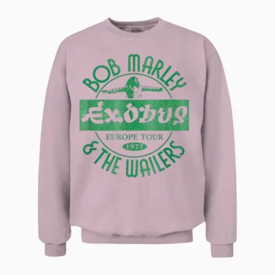 Bob Marley Exodus Europe Tour 1977 Weiß Unisex Sweatshirt - Light Pink