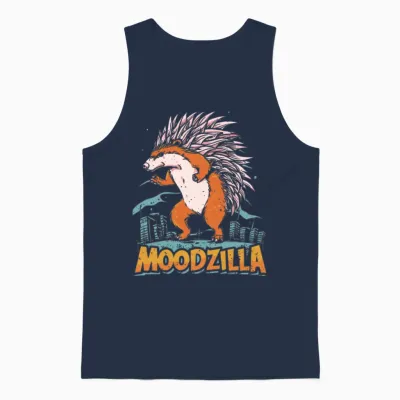 Porcupine Funny Unisex Tank Top - Navy