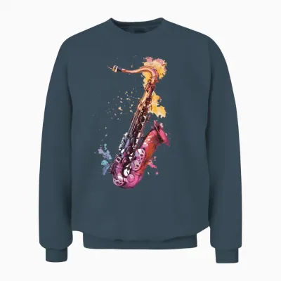 Saxophone Unisex Sweatshirt - Dark Heather
