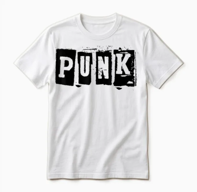 Punk Clothing | Alternative Punk Music Shirt | Punk Rock T-Shirt, White Unisex T-Shirt in White