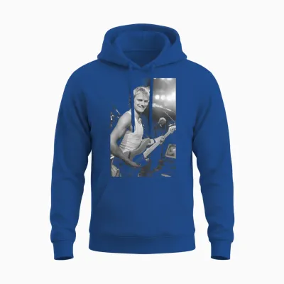 Sting, Singer of the Police, on American Tour in 1980 Unisex Hoodie - Royal