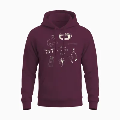 Wishbone - Eleven Eleven Graphic - Lucky Charm Collage Unisex Hoodie - Maroon