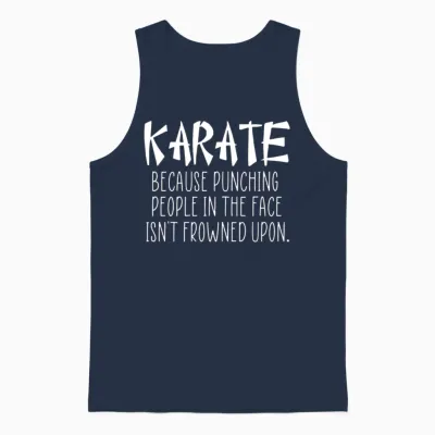 Karate Funny Quote Unisex Tank Top - Navy