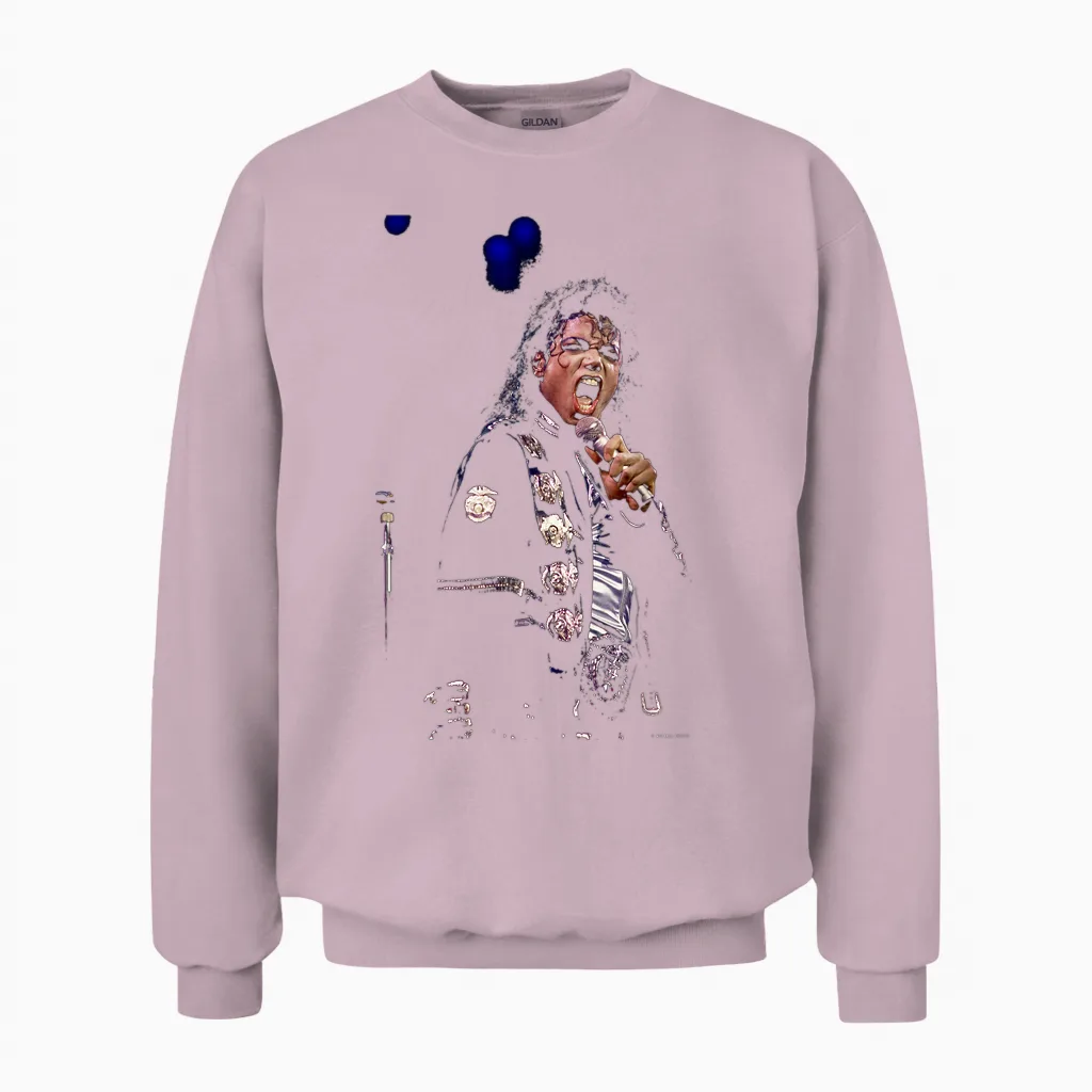 Michael Jackson Live California Bad Tour by Michael Grecco Unisex Sweatshirt in Light Pink
