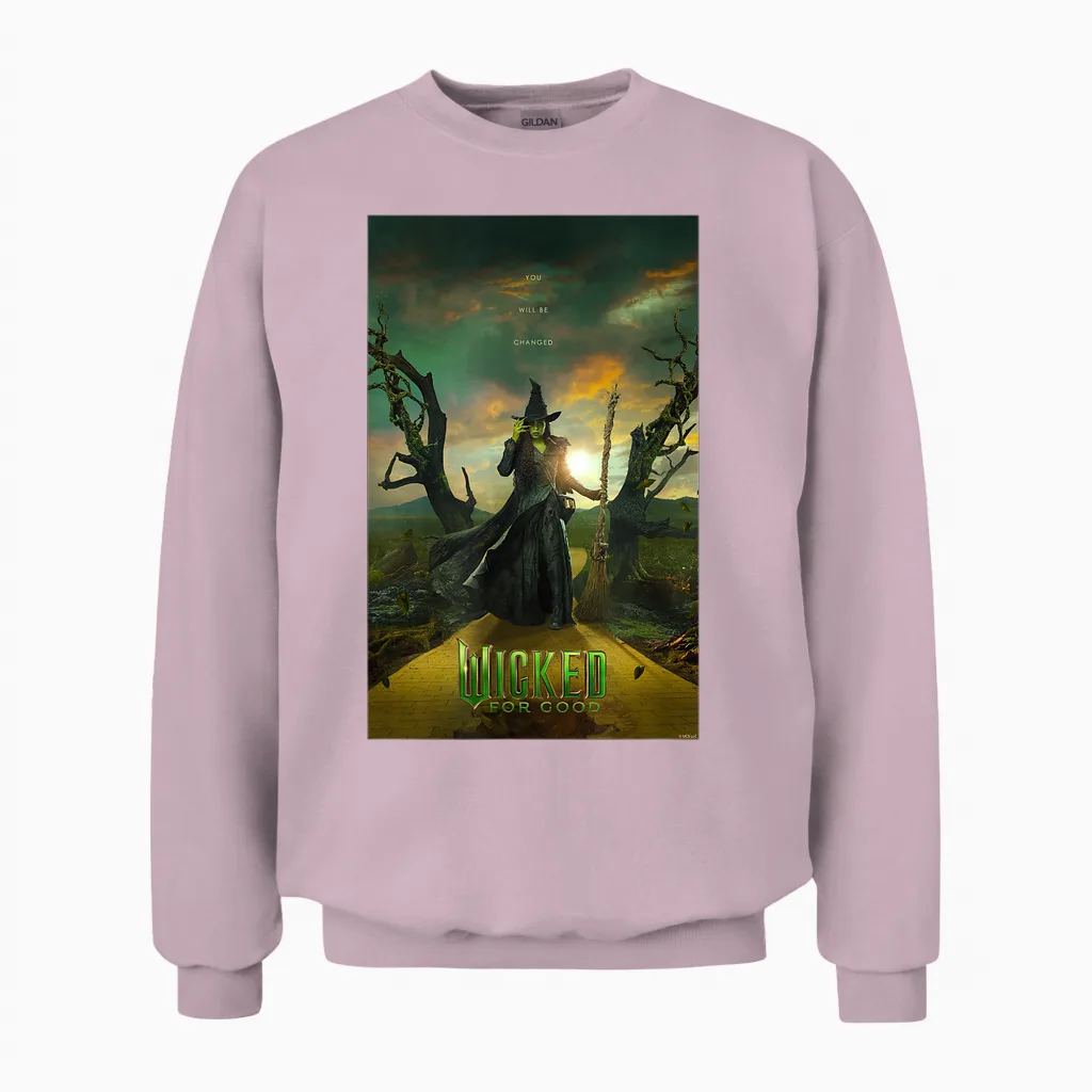 Wicked: for Good Elphaba Yellow Brick Road Unisex Sweatshirt in Light Pink