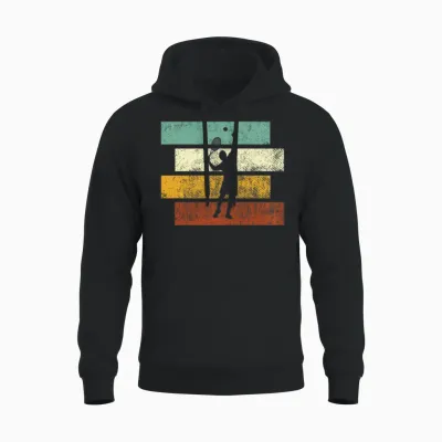 Tennis Retro Unisex Hoodie - Black