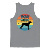 Dog Mom Cuddling Puppy , Dogs Lovers Unisex Tank Top - Sport Grey – 1