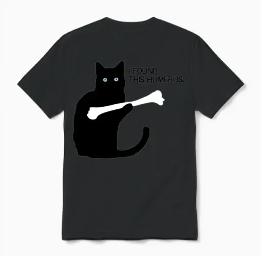 I Found This Humerus Black Cat Unisex T-Shirt in Black