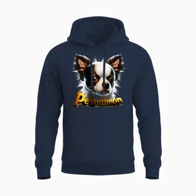 Funny Face Dog Unisex Hoodie - Navy