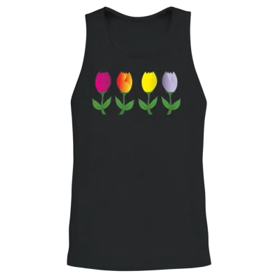 Tulips, Tulips Gifts, Tulip Flower, Tulip Merch, Unisex Tank Top - Black