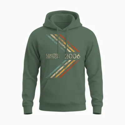 Anniversary 2006 Limited Edition Men Women Vintage Style Unisex Hoodie - Military Green