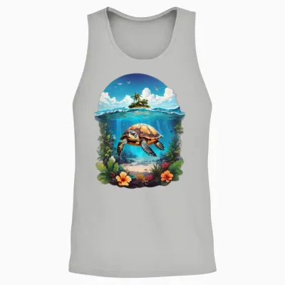 Sea Turtle Delight Unisex Tank Top - Ash