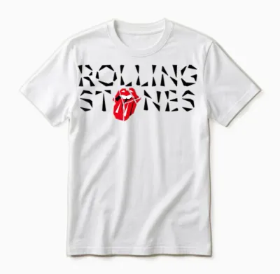 Offizielles the Rolling Stones Hd Tongue Logo Unisex T-Shirt - White