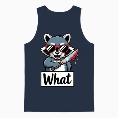 Funny Raccoon in Sunglasses Meme Unisex Tank Top - Navy