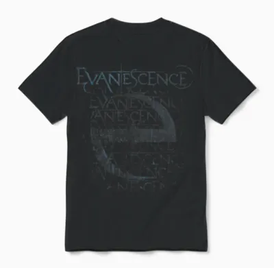 Evanescence Blue Distressed Logo 2 Unisex T-Shirt - Black