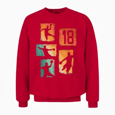 Handball 18e Anniversaire Garçon 18 Ans Unisex Sweatshirt - Red